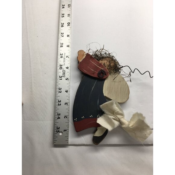 Vintage Handmade Wood Angels Ornaments with Wire Christmas Holiday Decor SET - Picture 15 of 15